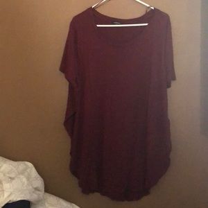 3x burgundy short sleeved